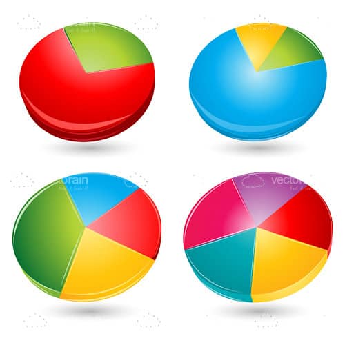 Colourful Pie Charts Set
